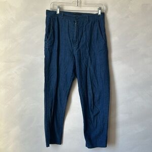 COS size 4 cotton capri cropped pants denim blue high rise summer